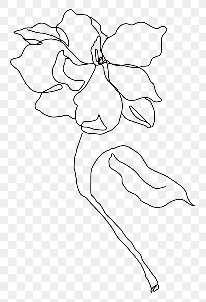 Png flower tattoo monoline art