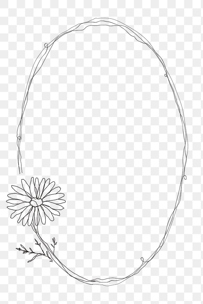 Png flower frame background transparent with round border design