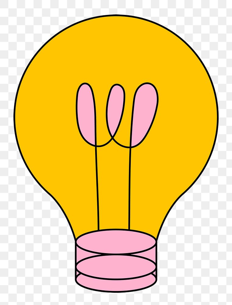 Png sticker save energy with light bulb illustration