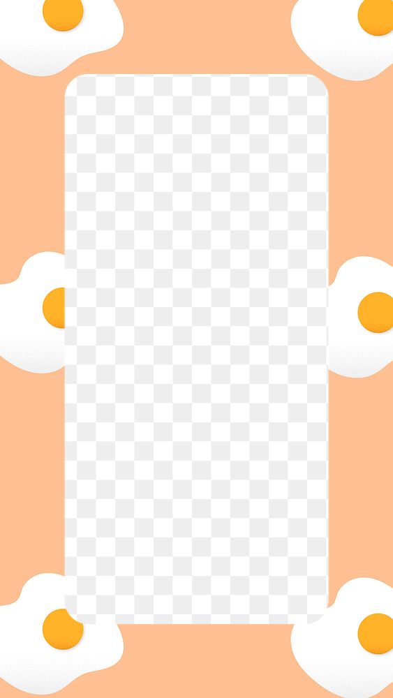 Pattern frame png, cute fried egg food pastel clipart