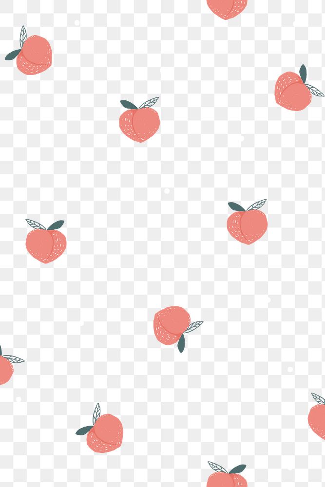 Peach PNG background, cute fruit transparent pattern 