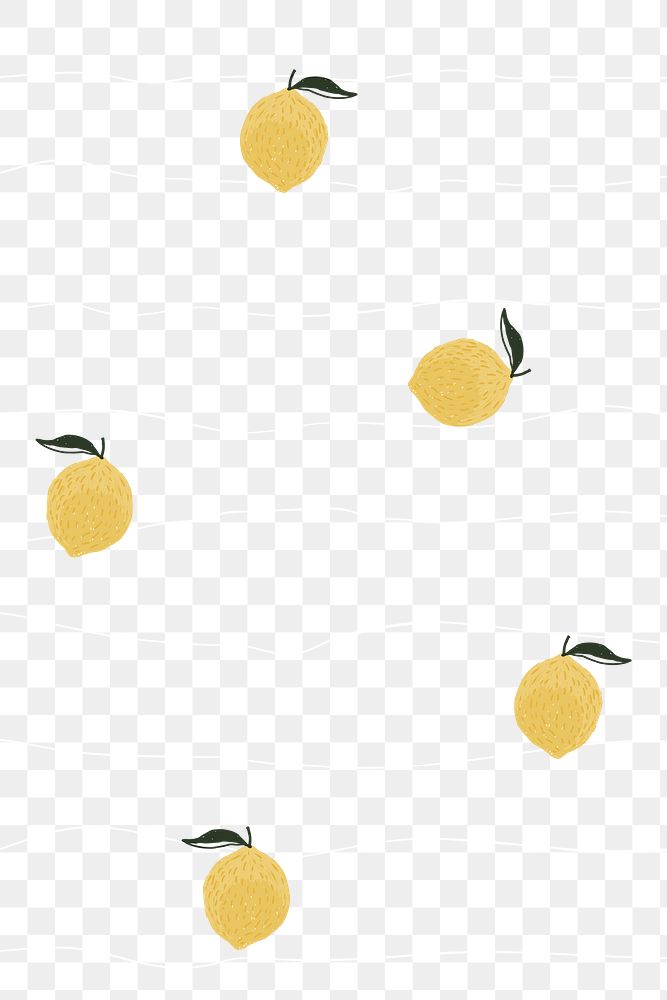 Lemon PNG background pattern, cute transparent graphics