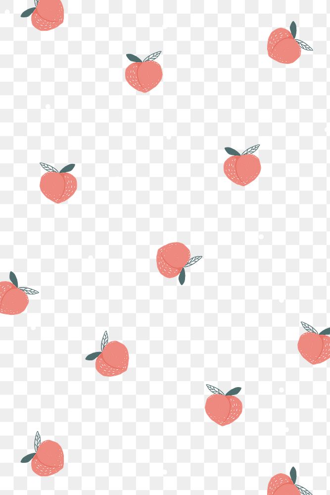 Peach PNG background, cute fruit transparent pattern