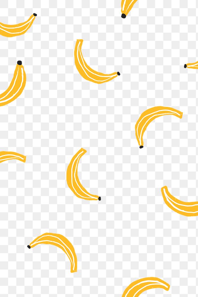 Banana PNG background, cute transparent pattern