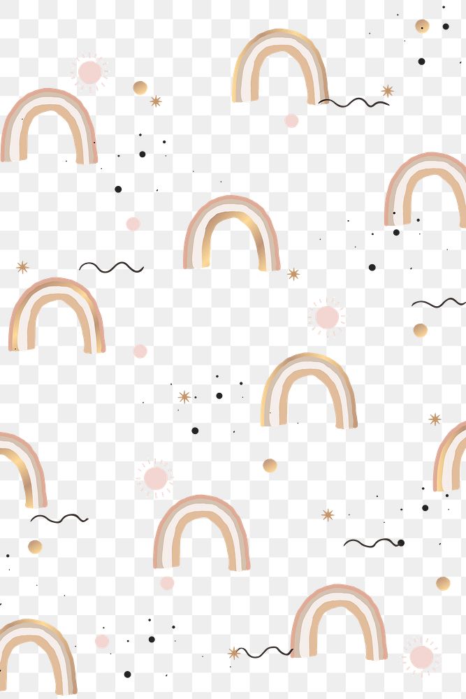 Rainbow PNG background pattern, cute transparent graphics
