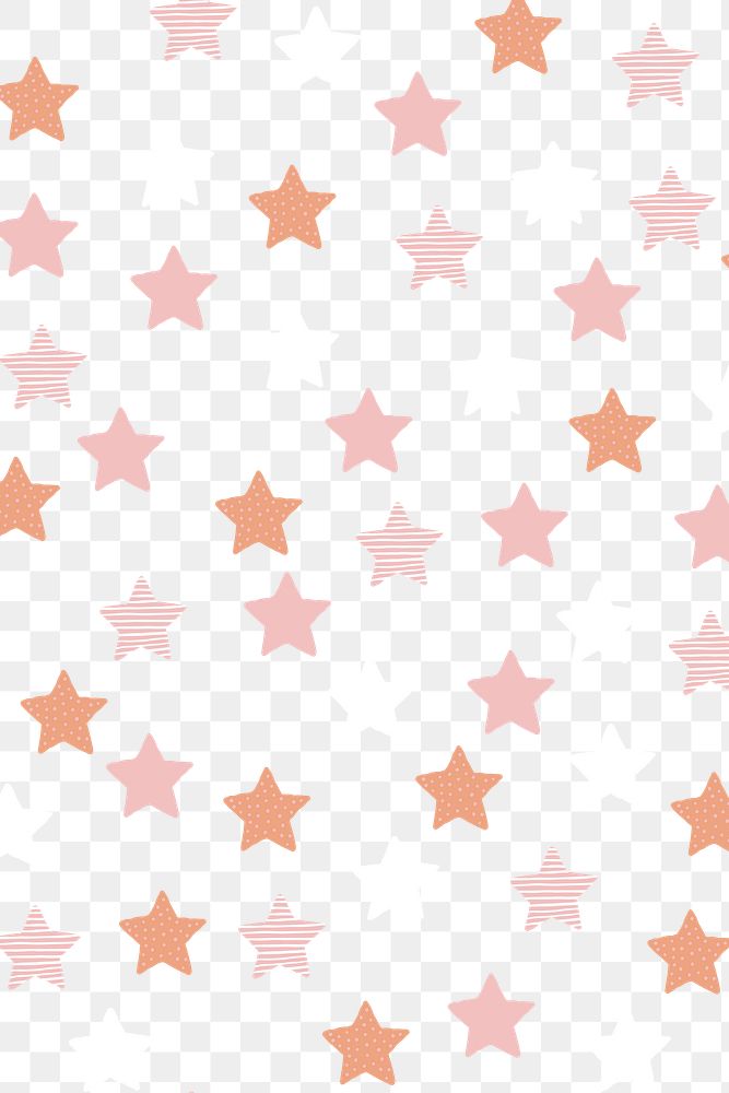 Star PNG background pattern, cute transparent graphics
