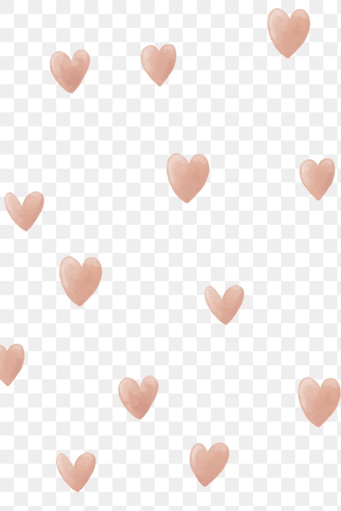 Heart PNG background, cute transparent pattern
