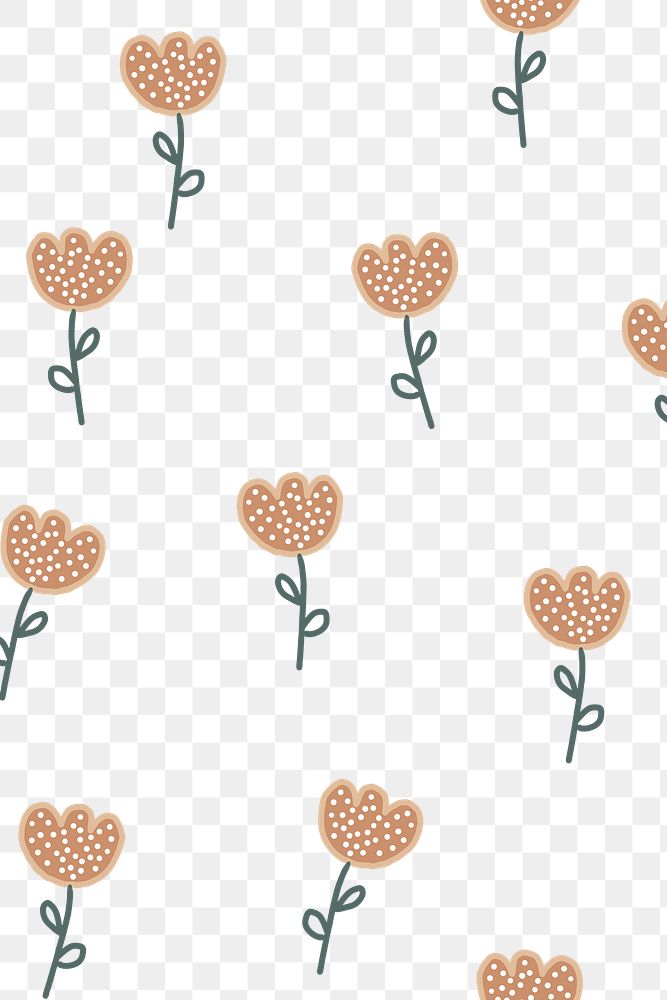 Flower PNG background pattern, cute transparent graphics
