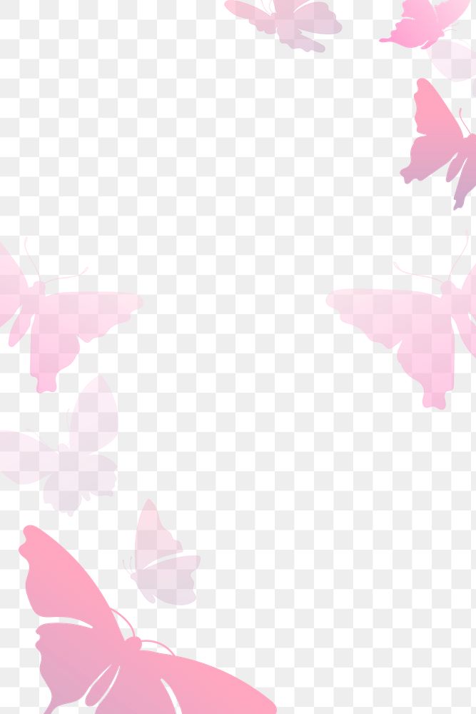 Pink butterfly png frame, beautiful animal design