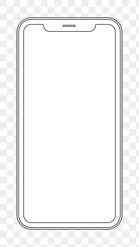 Smartphone png outline sticker, clipart illustration