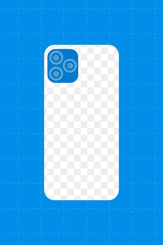 Phone case transparent png mockup, digital device illustration