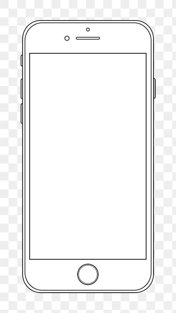 iPhone png outline sticker, clipart illustration