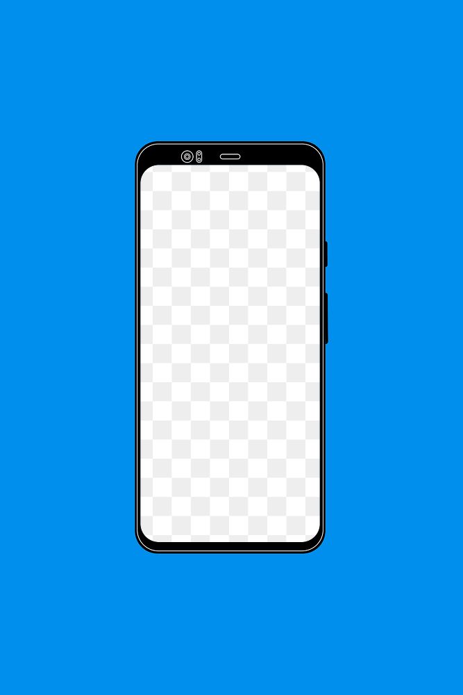 Smartphone png transparent screen mockup, digital device illustration