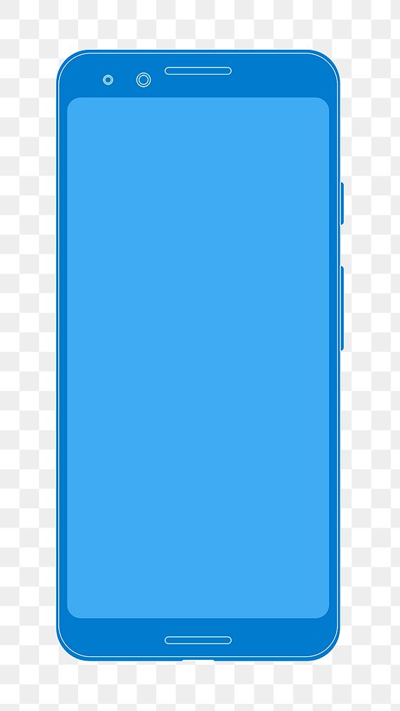 Blue mobile phone png sticker, clipart illustration