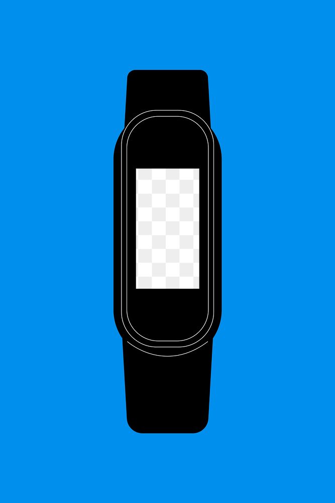 Smartwatch png, transparent screen mockup, health tracker device illustration