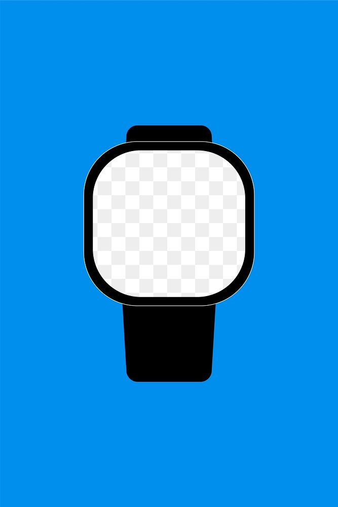 Fitbit smartwatch png transparent screen mockup, health tracker device illustration