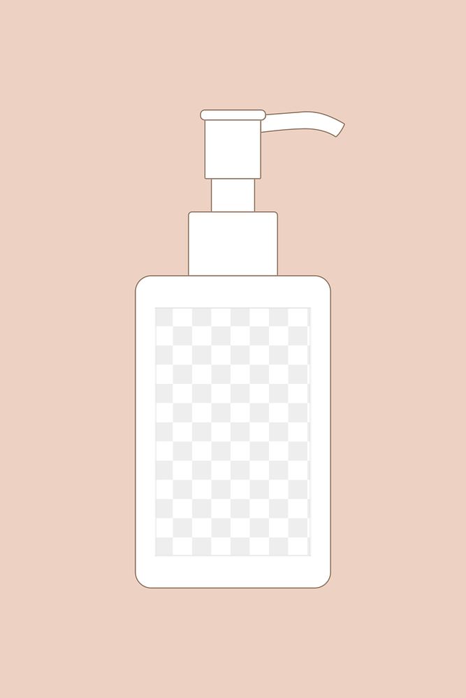 Skincare bottle png mockup, beauty product illustration