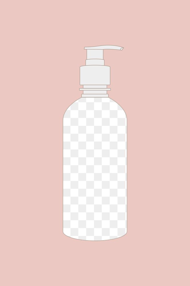 Cosmetic bottle png transparent mockup, beauty and skincare product illustration