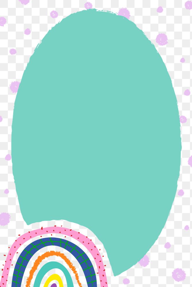 Cute frame PNG sticker, funky doodle rainbow border design
