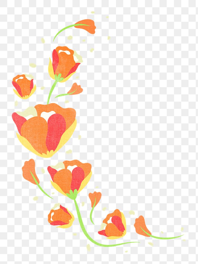 Flower sticker png colorful flower clipart illustration