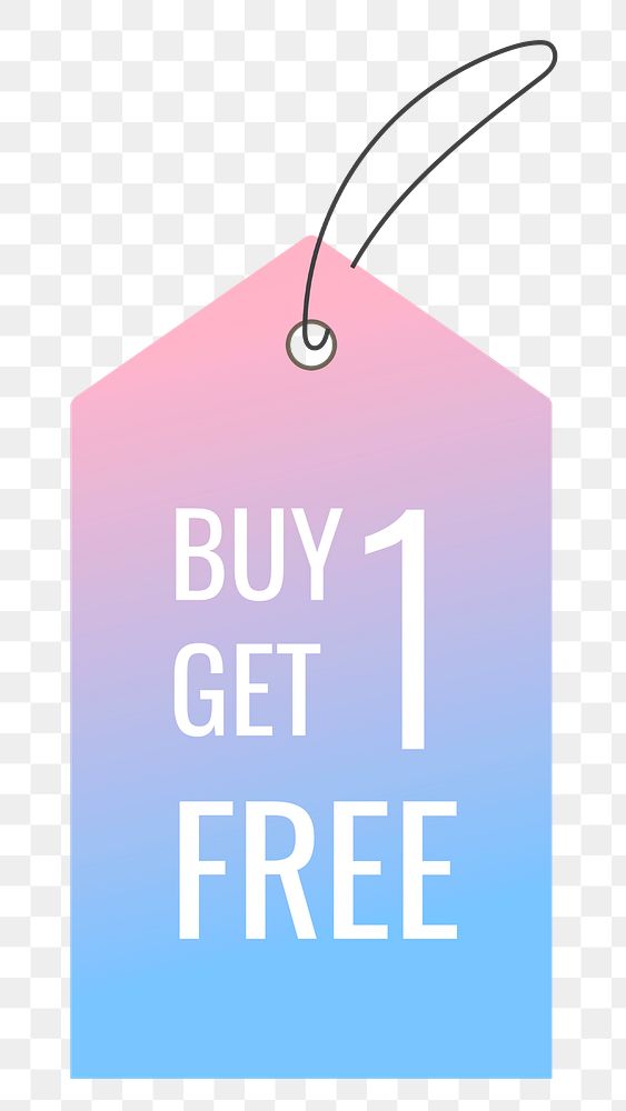 Price png tag sticker, buy 1 get 1 free clipart
