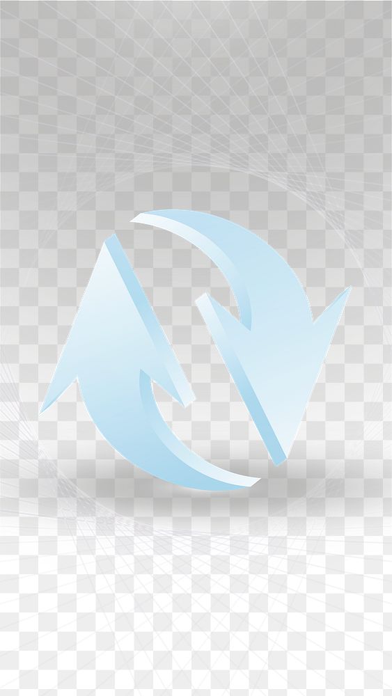 Arrow png background, blue gradient, business reverse symbol clipart