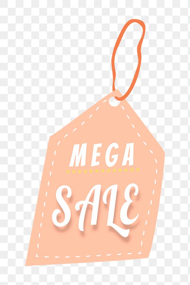 Mega sale png badge sticker, shopping swing tag clipart