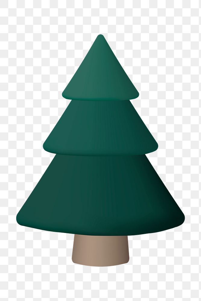 Tree png, 3D green inflatable shape, festive decoration