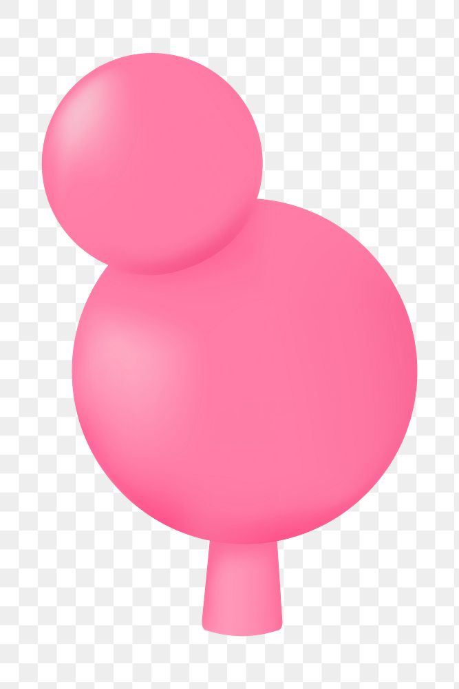 Cute candy png, 3D pink lollipop
