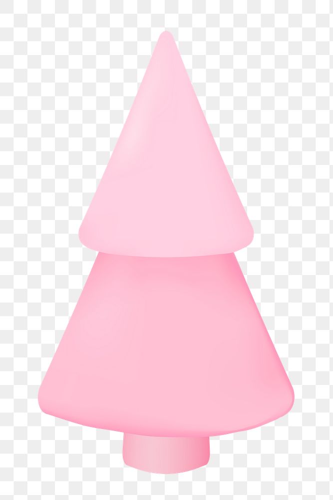Tree png, 3D pink inflatable shape, festive decoration