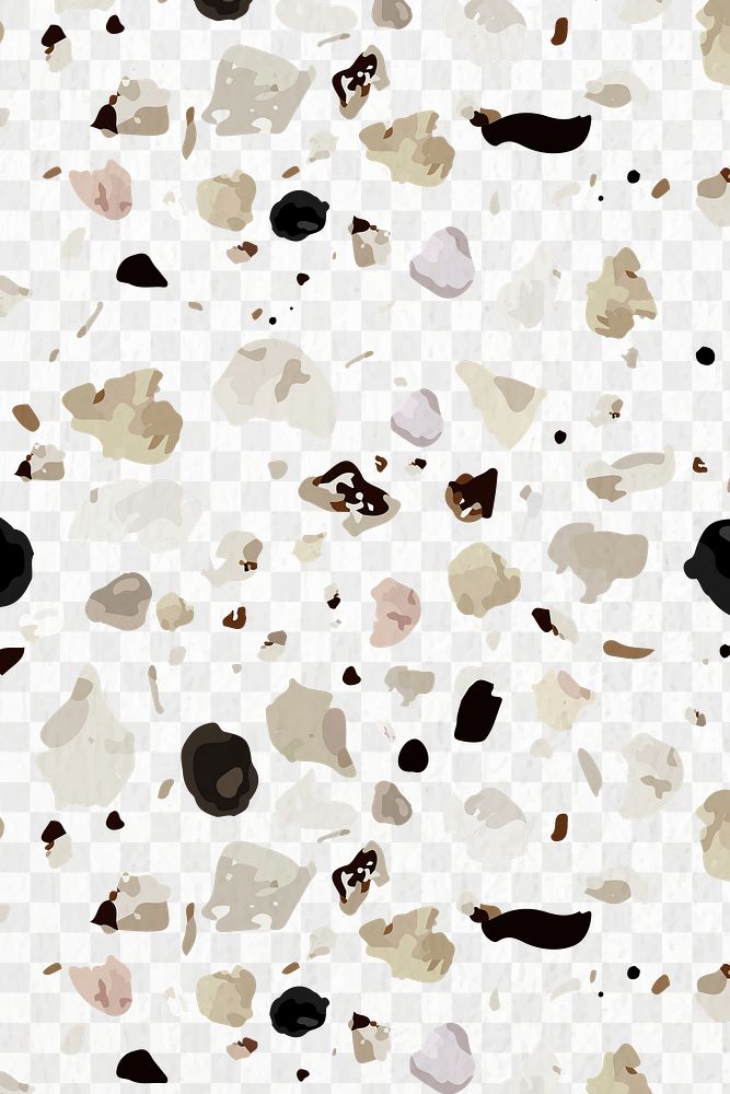 Brown Terrazzo pattern png, transparent background, abstract design