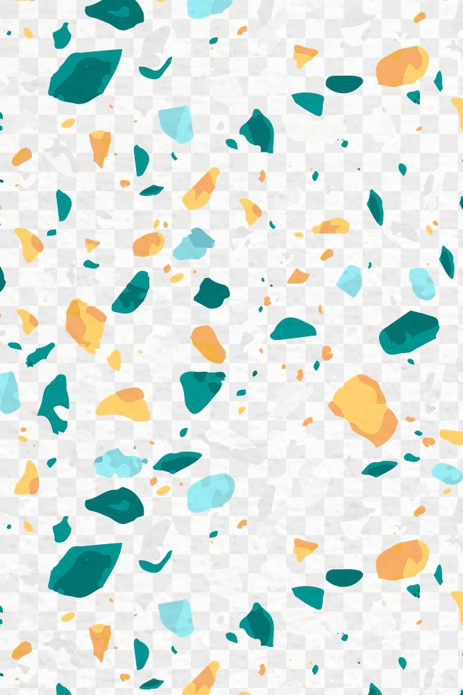 Terrazzo pattern png, aesthetic transparent background, abstract colorful design