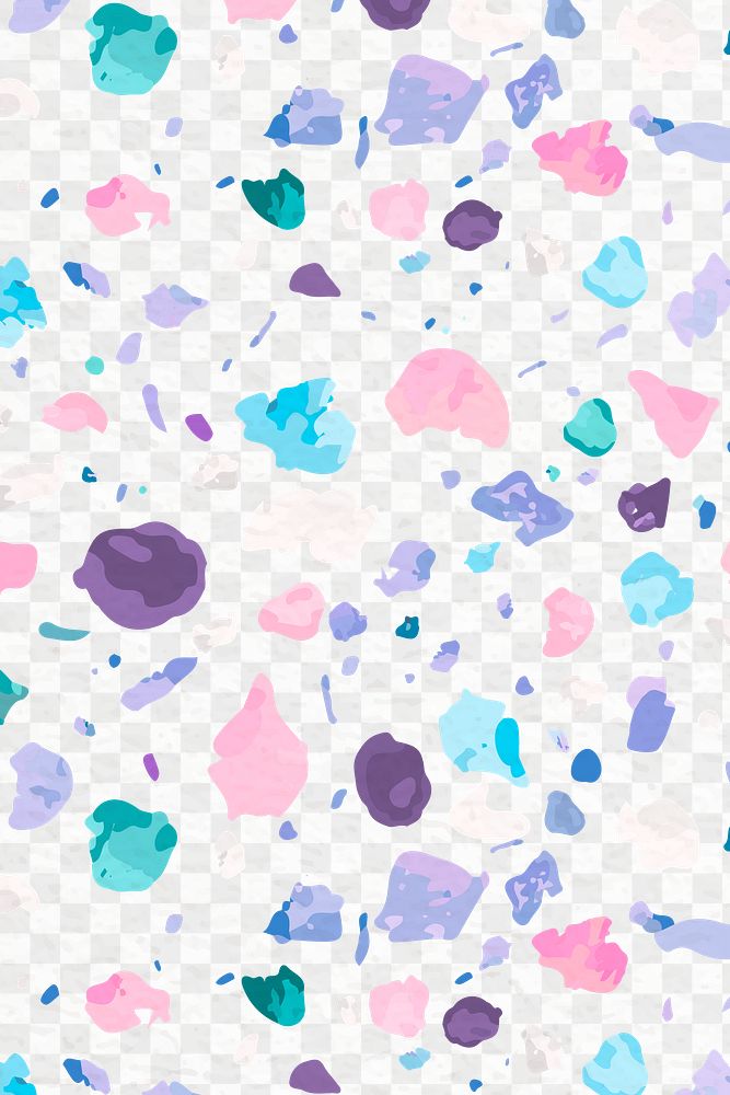 Terrazzo pattern png, aesthetic transparent background, abstract colorful design