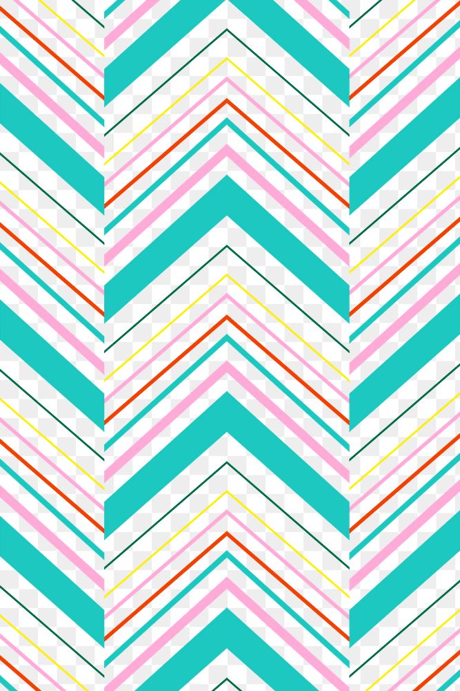 Cute  png transparent background, teal zigzag pattern, creative design