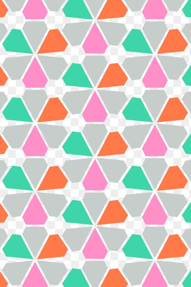 Triangle background png transparent, abstract geometric pattern, colorful design