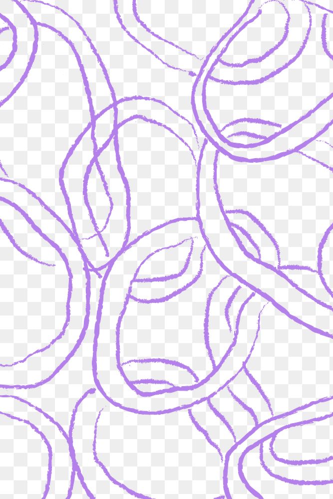 Purple pattern png, transparent background, doodle design