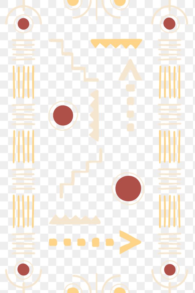 Pattern png, ethnic design, brown geometric style, transparent background