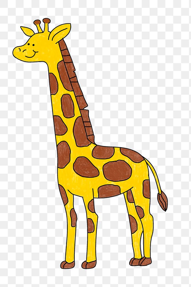 Giraffe cute png sticker, colorful animal illustration