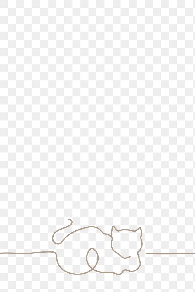 Minimal cat border png, transparent background