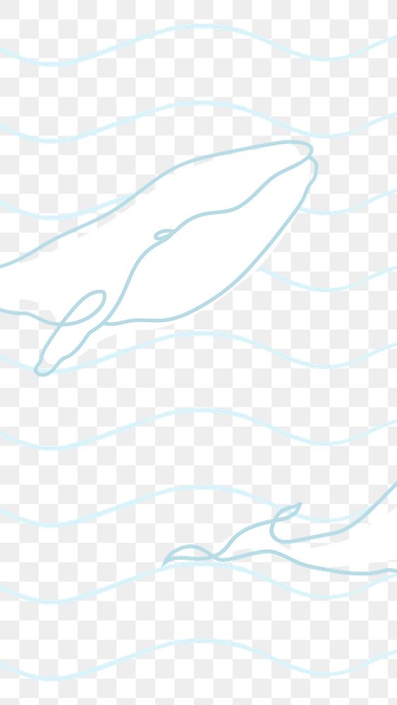 Whale png background, transparent ocean design
