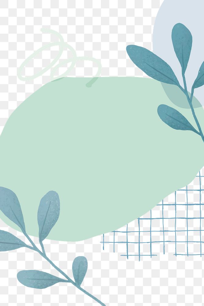 Botanical leaf Memphis png background transparent