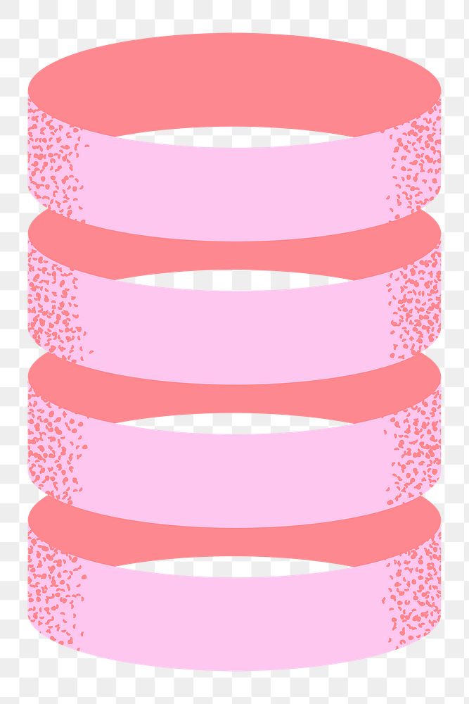 Geometric spiral png sticker, pink collage element, transparent background