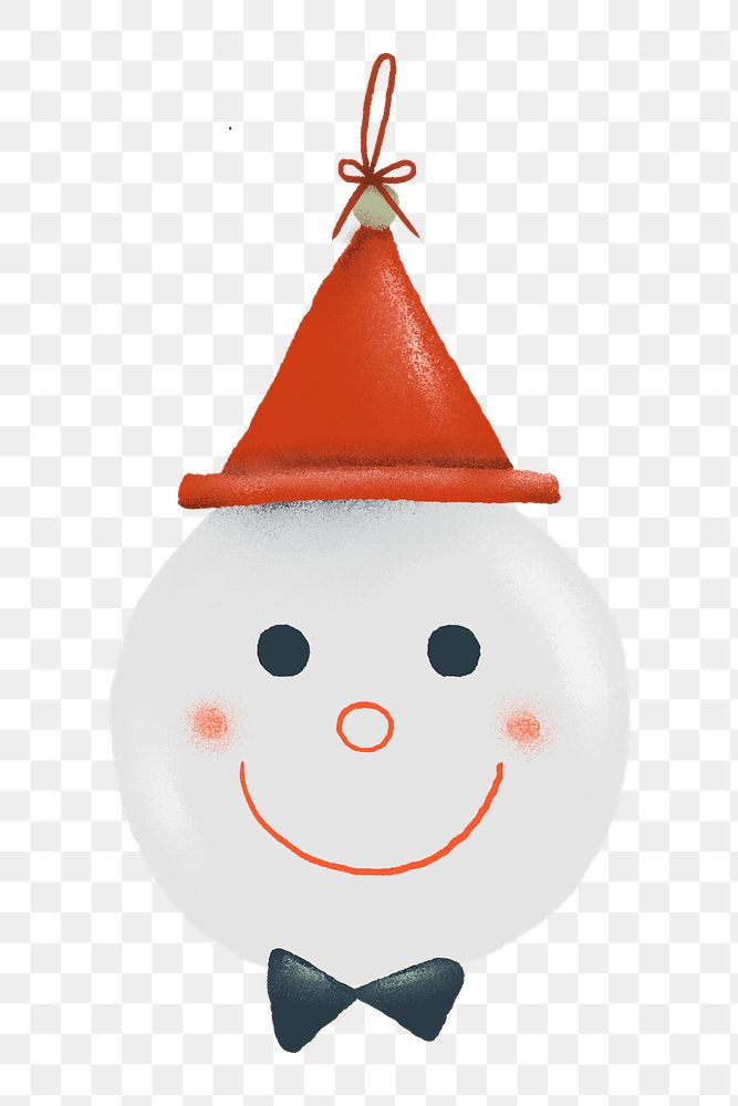 Snowman sticker png, Christmas ornament hand drawn, cute winter holidays illustration