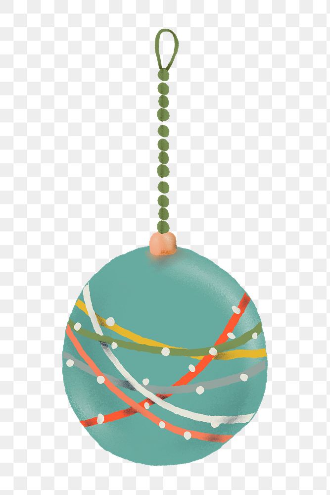 Christmas bauble sticker png, cute winter holidays illustration