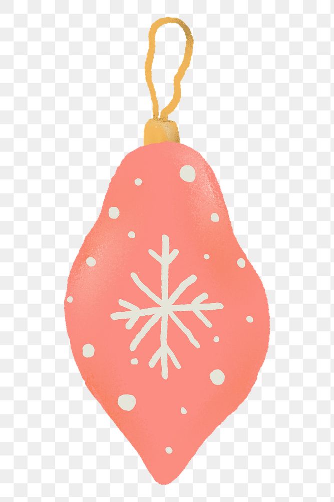 Christmas png sticker, bauble hand drawn  illustration