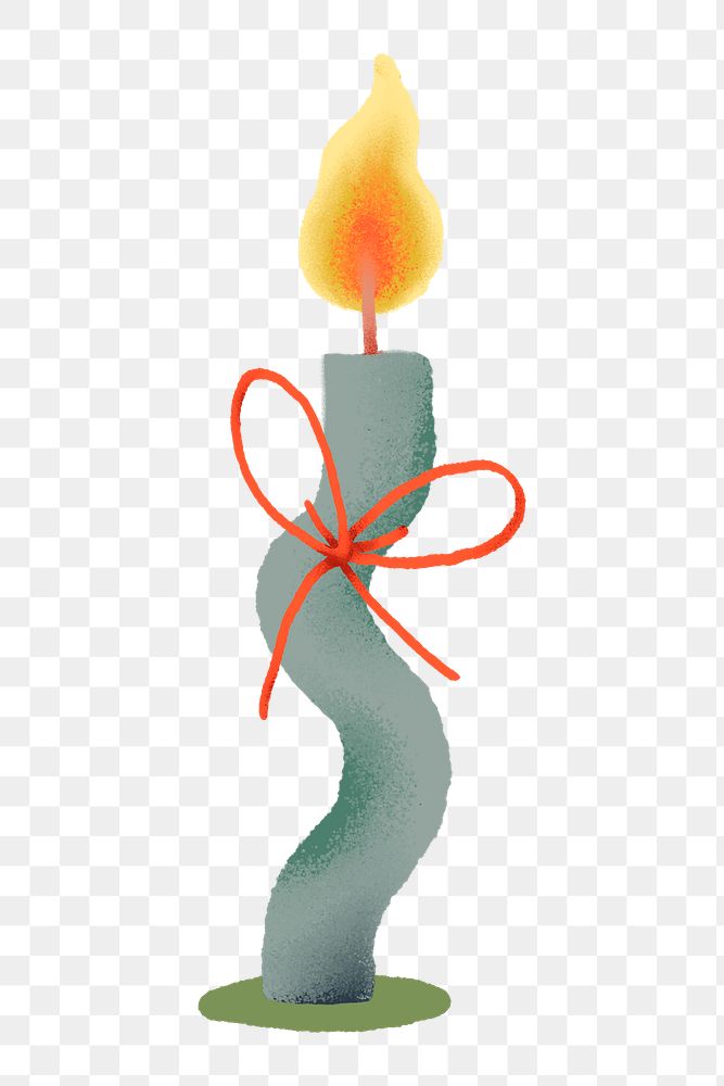 Candle doodle png, Christmas sticker, hand drawn illustration