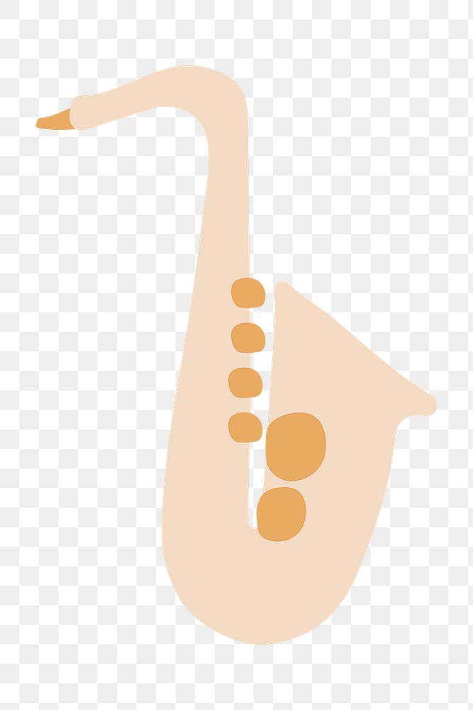 Saxophone png sticker, musical instrument in beige