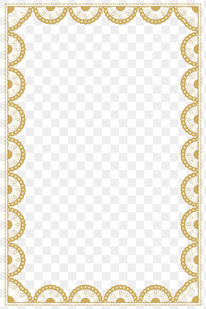 Round lace png frame, vintage crochet in transparent design