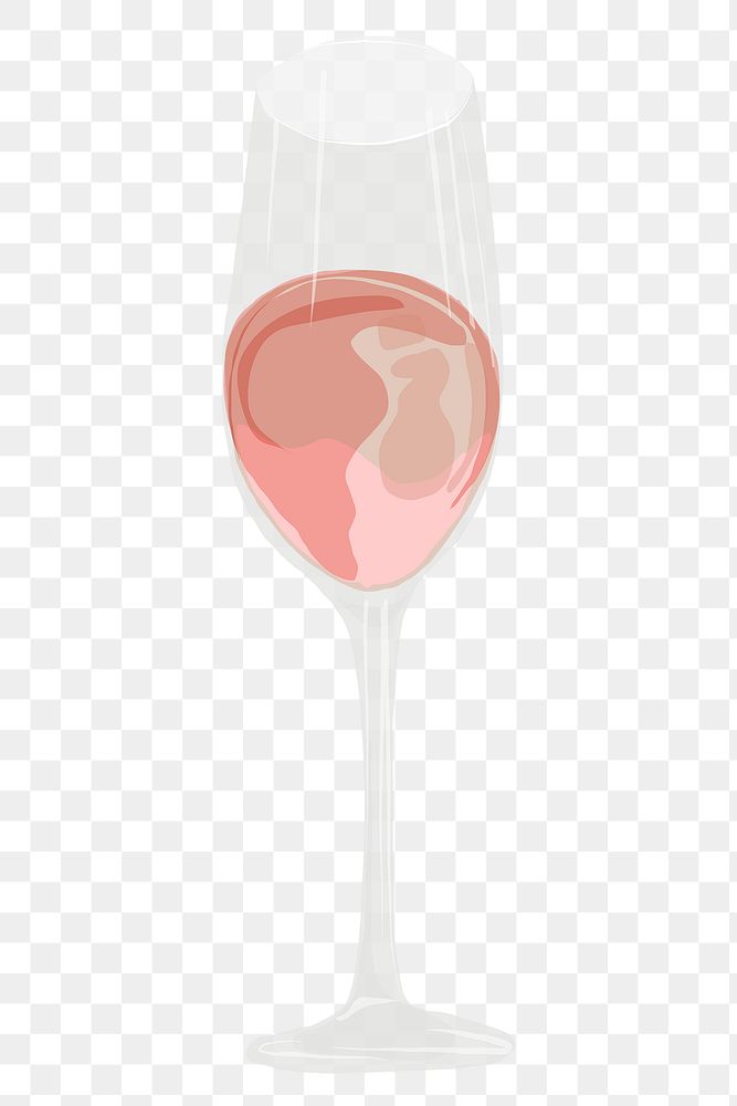 Champagne glass png sticker, pink alcoholic drinks illustration