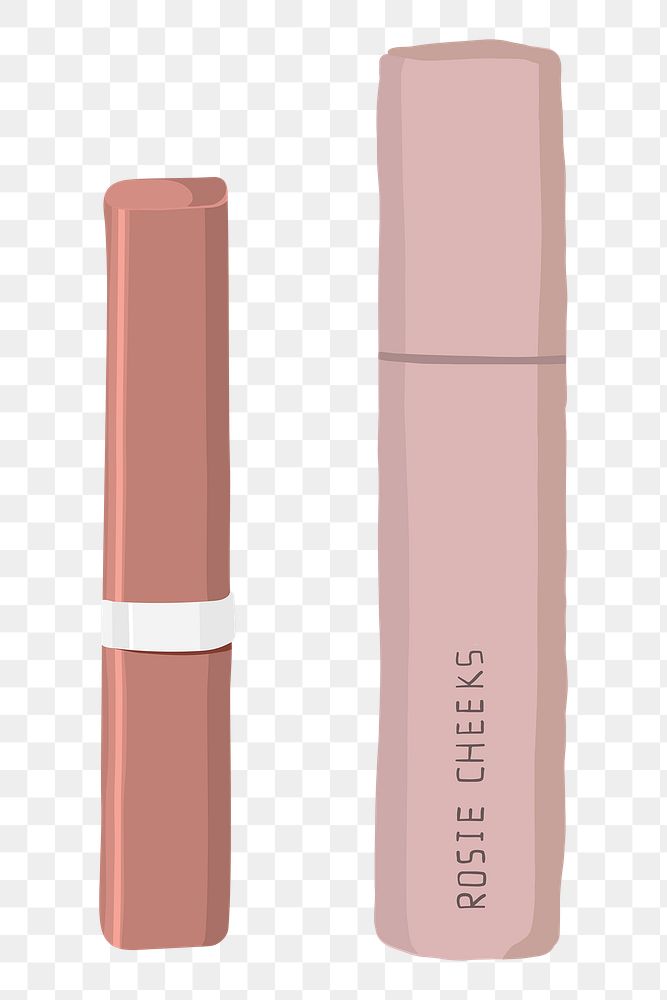 Aesthetic lipstick png sticker, women&rsquo;s cosmetics set in feminine design